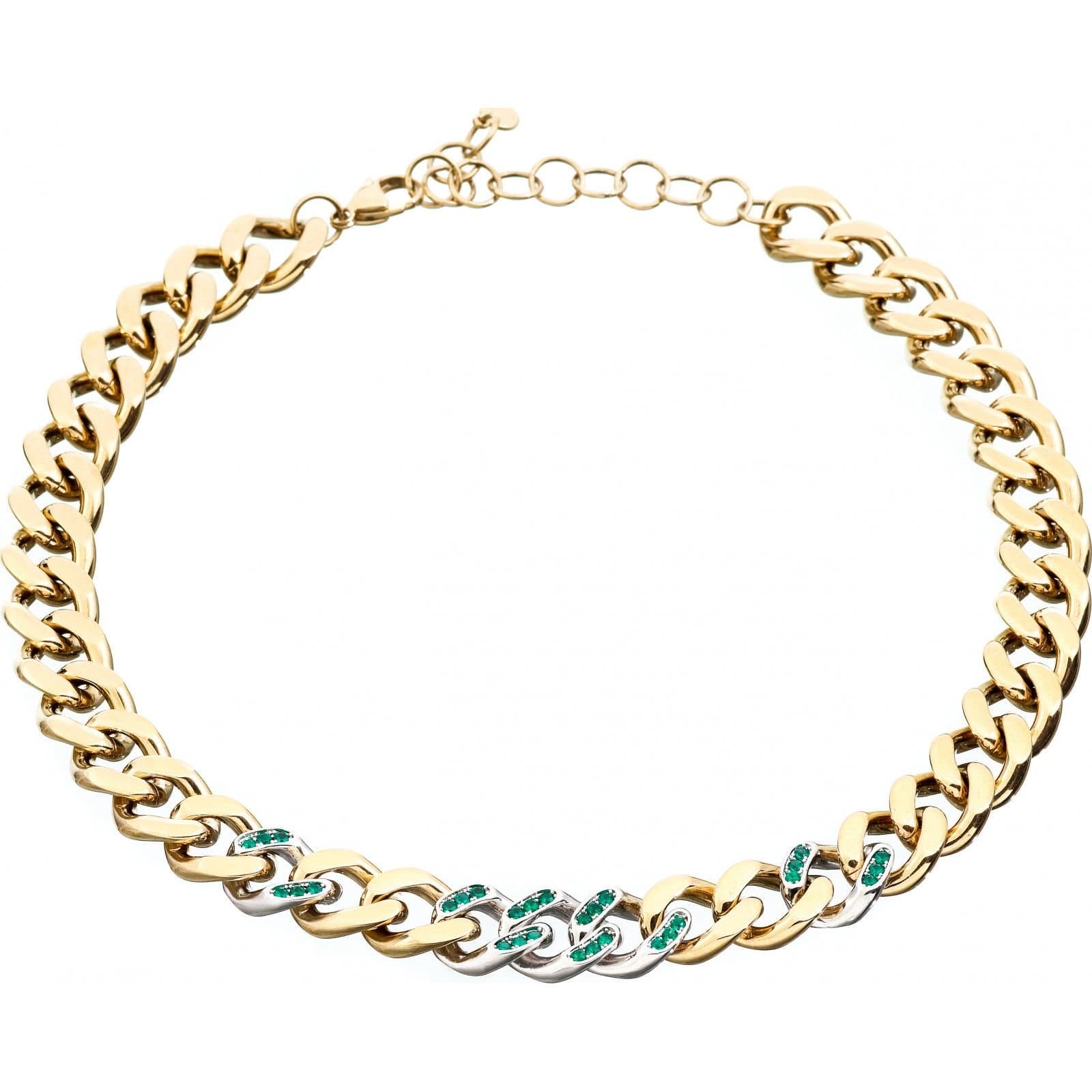 Chiara Ferragni Chiara Ferragni Gold Emerald Chain Necklace