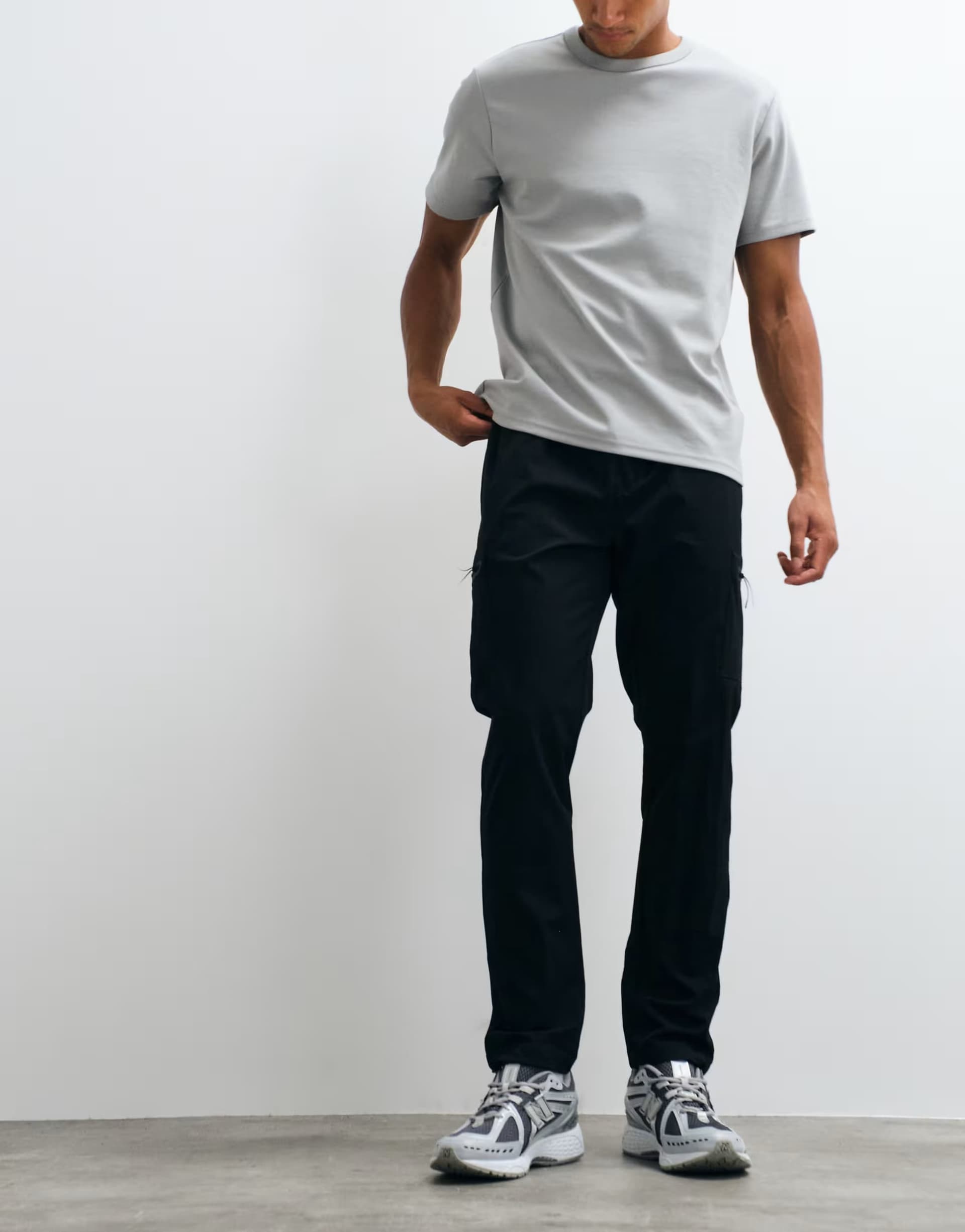 ASOS CAPO utility tech cargo trousers in black