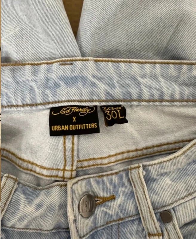 Ed Hardy Ed hardy denim jeans baggy oversized size 30W 30L