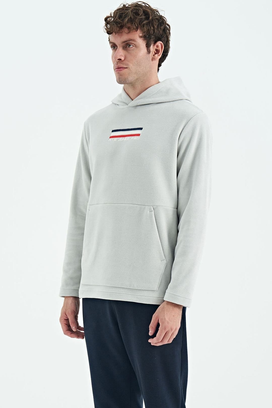 Tommy Life Tommy Life Men's Printed Logo Hoodie in Light Grey - 4
