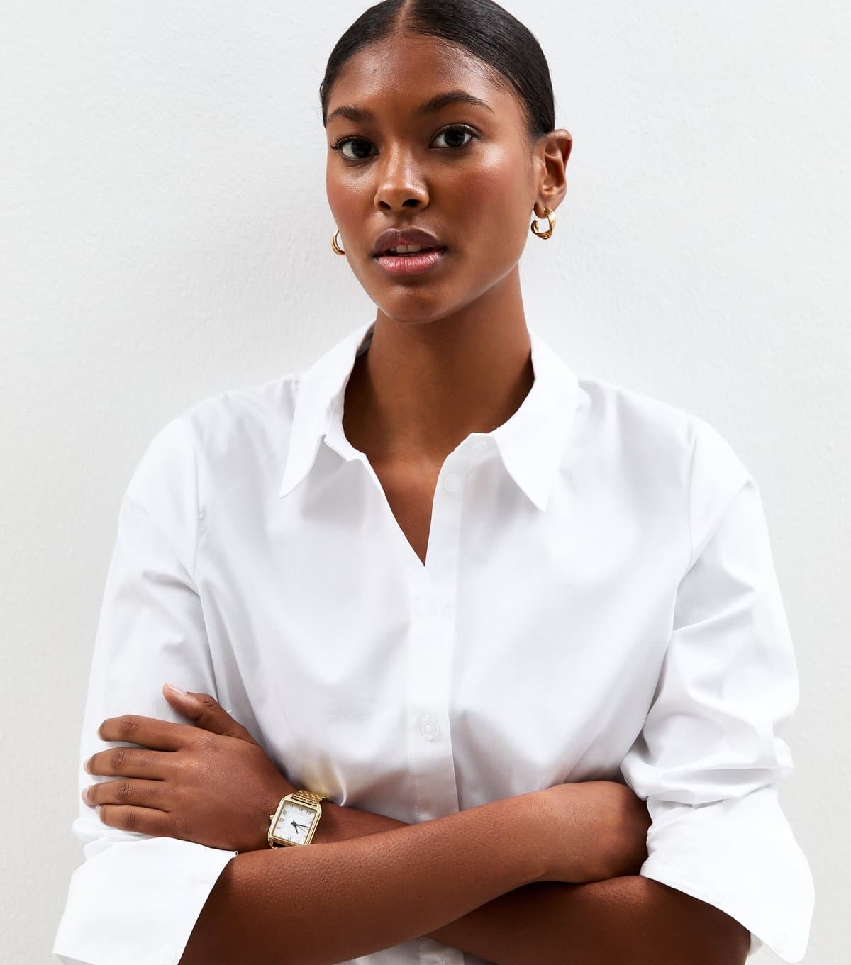 New Look New Look White Slim Fit Poplin Shirt