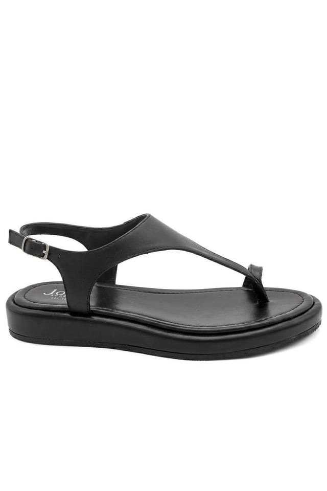 Jones Bootmaker Jones Bootmaker Women's Giovina Leather Toe Post Buckle Fasten Sandals in Black - 2