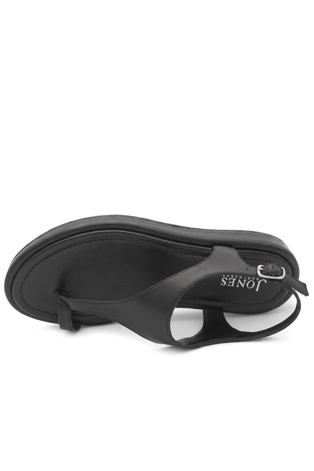 Jones Bootmaker Jones Bootmaker Women's Giovina Leather Toe Post Buckle Fasten Sandals in Black - 4