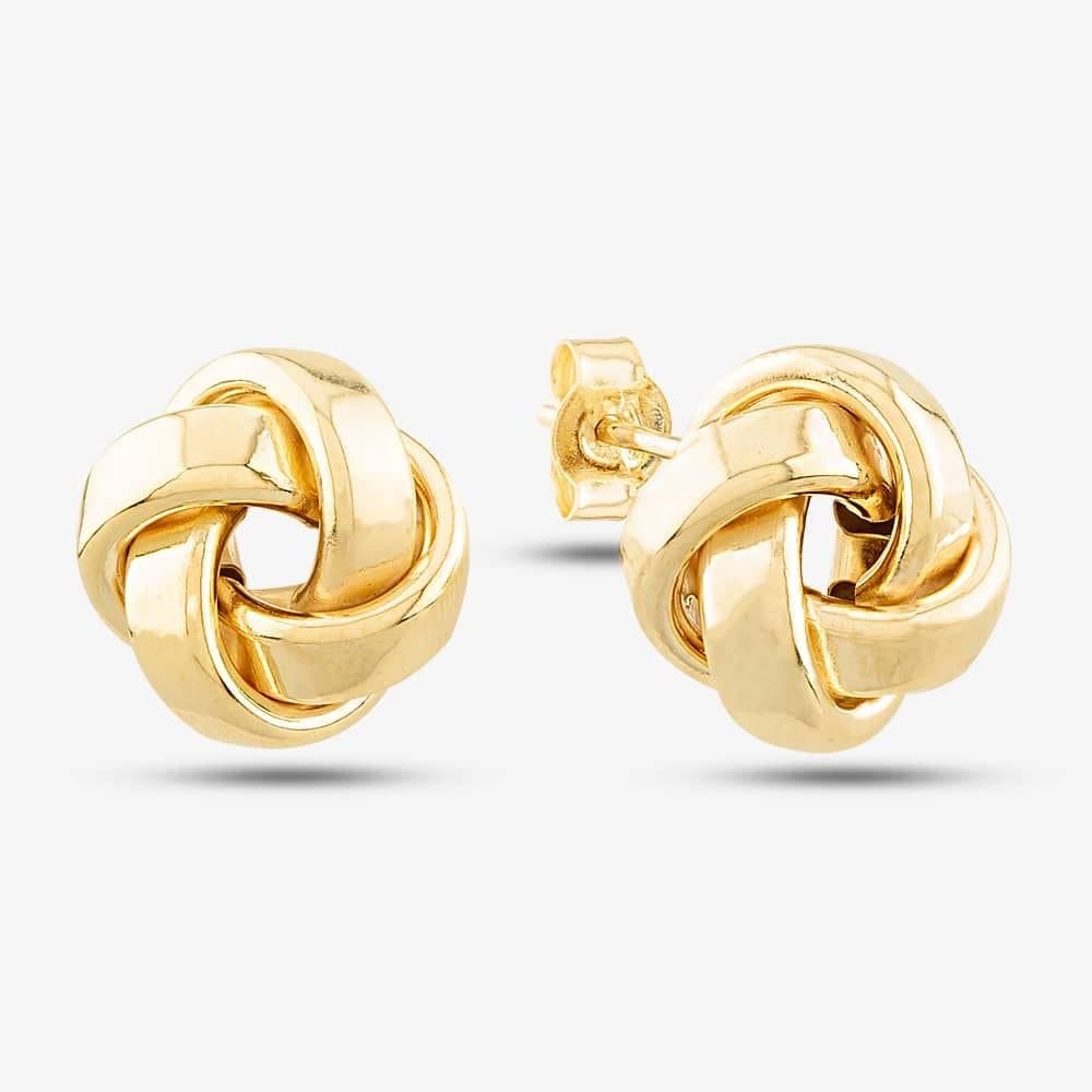 T.H.Baker T.H.Baker Women's 9ct Gold Rectangular Tube Knot Stud Earrings 1.55.6199