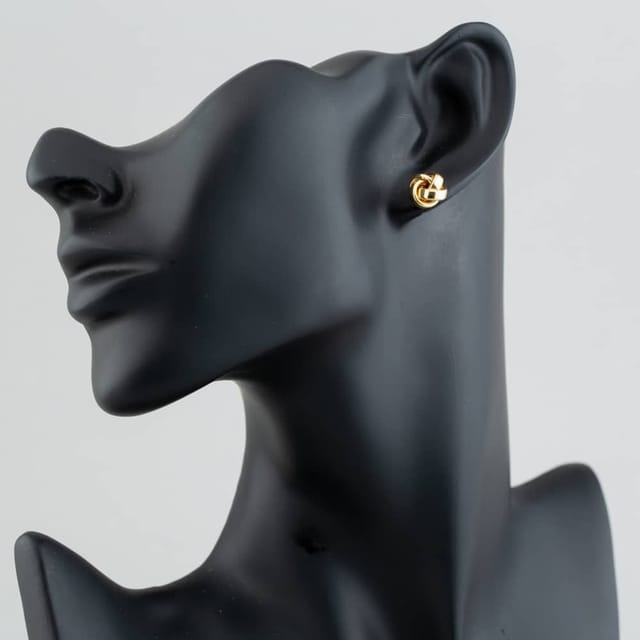 T.H.Baker T.H.Baker Women's 9ct Gold Rectangular Tube Knot Stud Earrings 1.55.6199 - 2