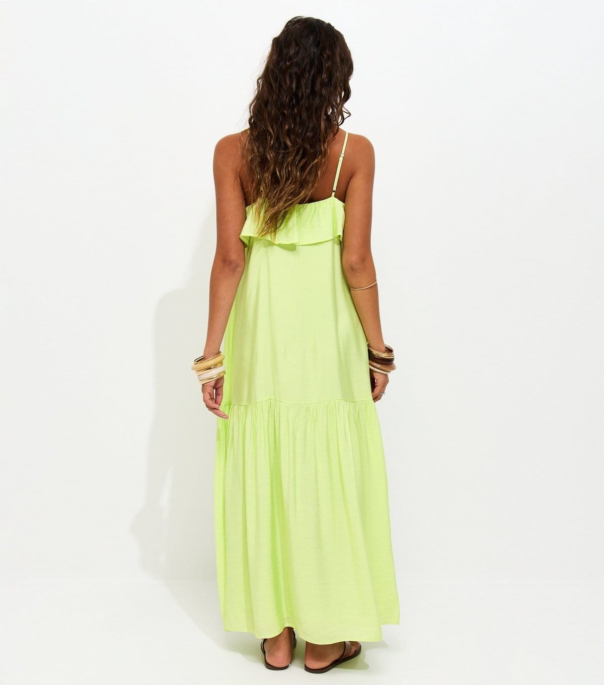 New Look Women's Light Green Ruffle Trim Cami Midi Dress New Look - 4