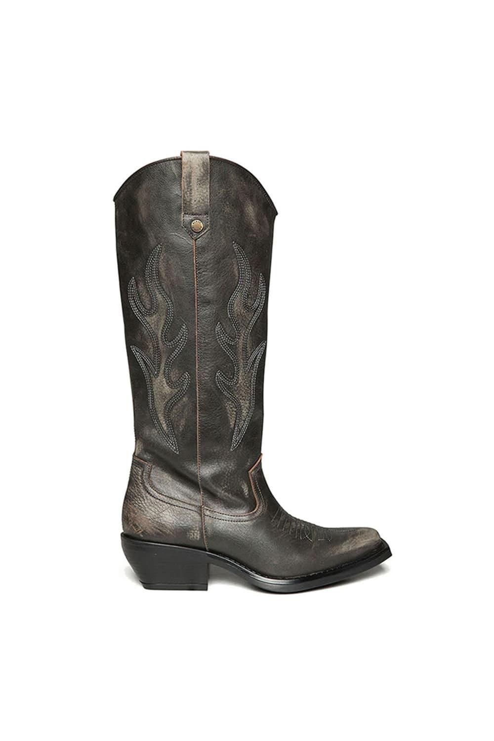 Steve Madden STEVE MADDEN Women's 'Wessel Boot Brown' Leather Boots in Dark Brown