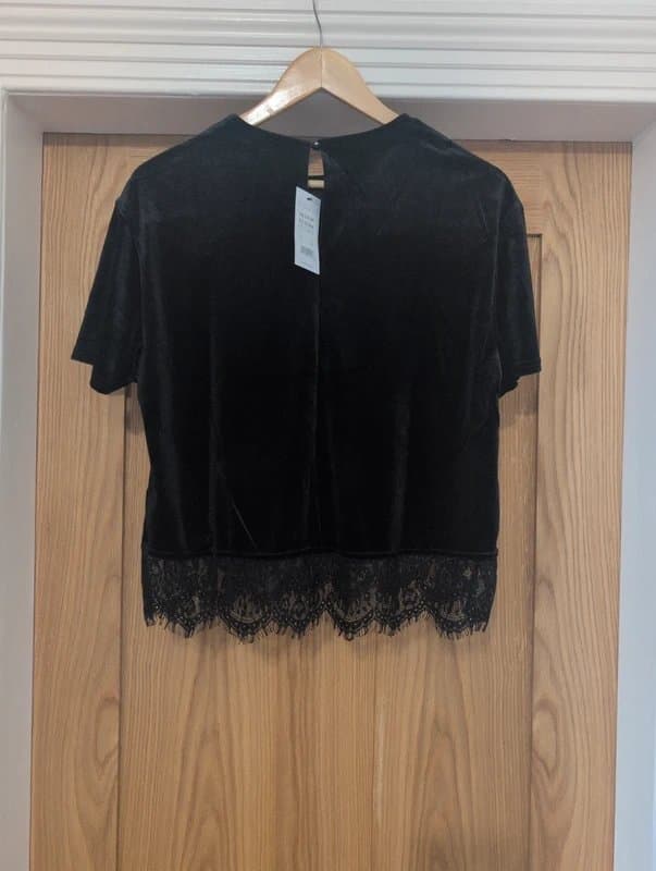 New Look Velvet lace trim tee