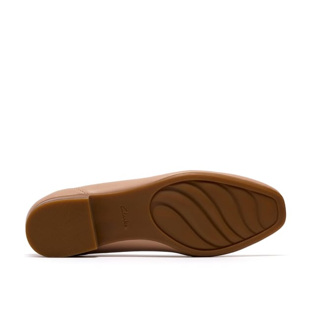 Clarks Clarks Women's Juliet Mia Beige Leather Loafers, Slip Ons - 3