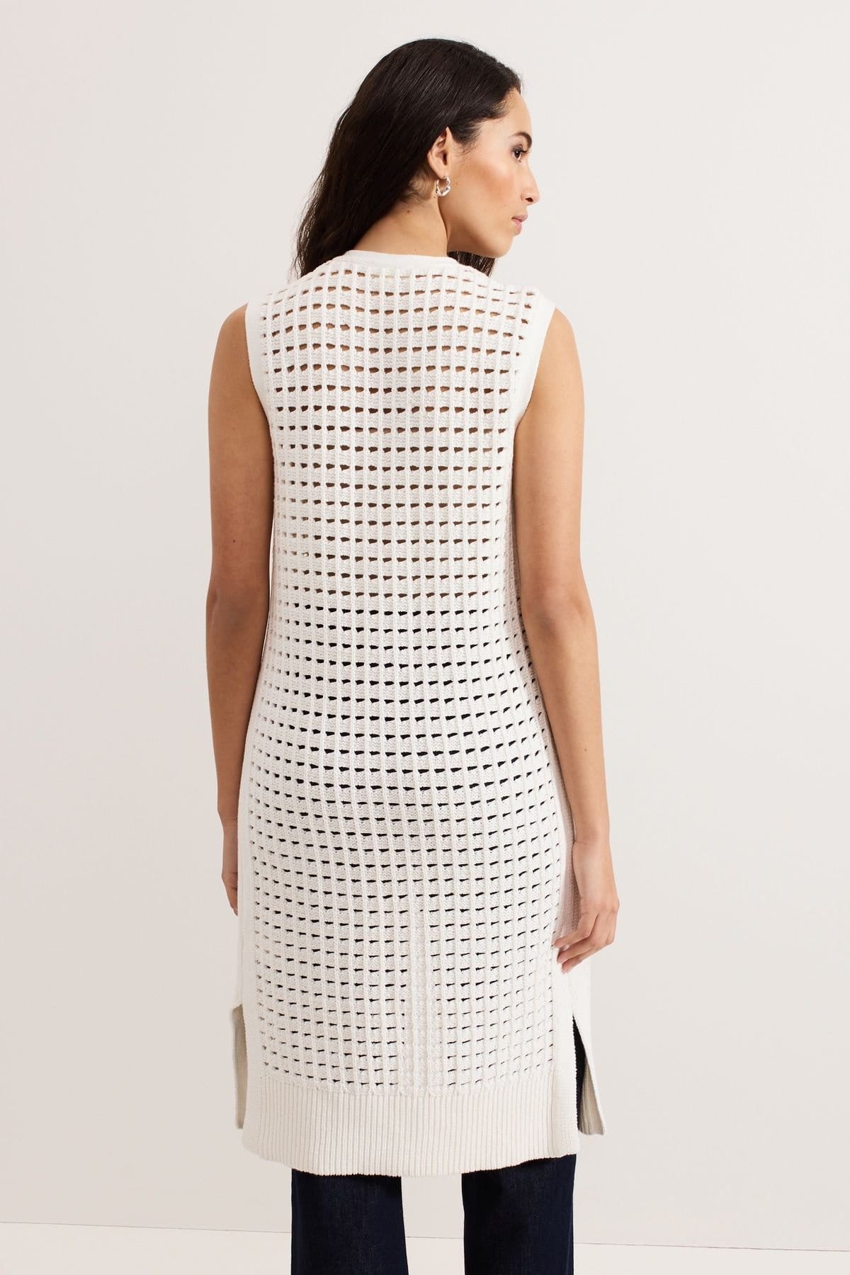 Phase Eight Phase Eight Women's Polly Crochet Longline Cardigan in Off-White - 4