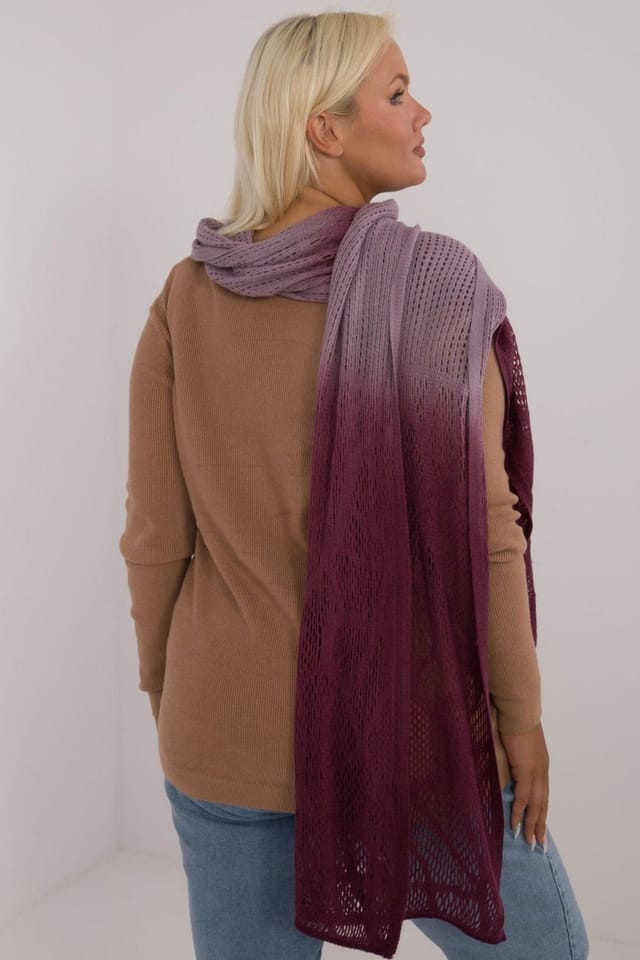 Love Lace Love Lace Women's Cotton Wool Openwork Long Scarf for Autumn Winter Wear in Violet - 3