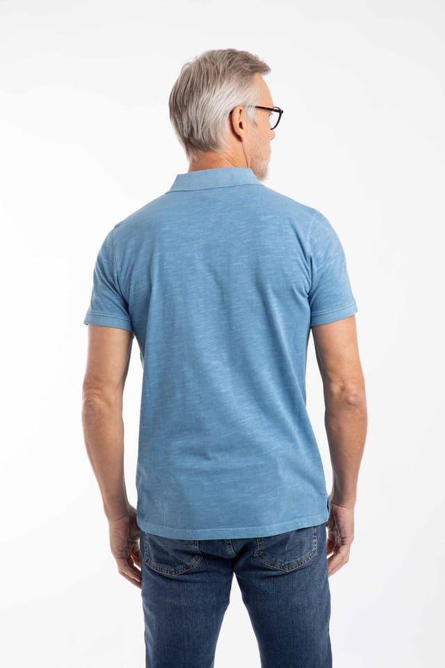 Weird Fish Weird Fish Men's Indy Polo Shirt in Mid Blue - 3