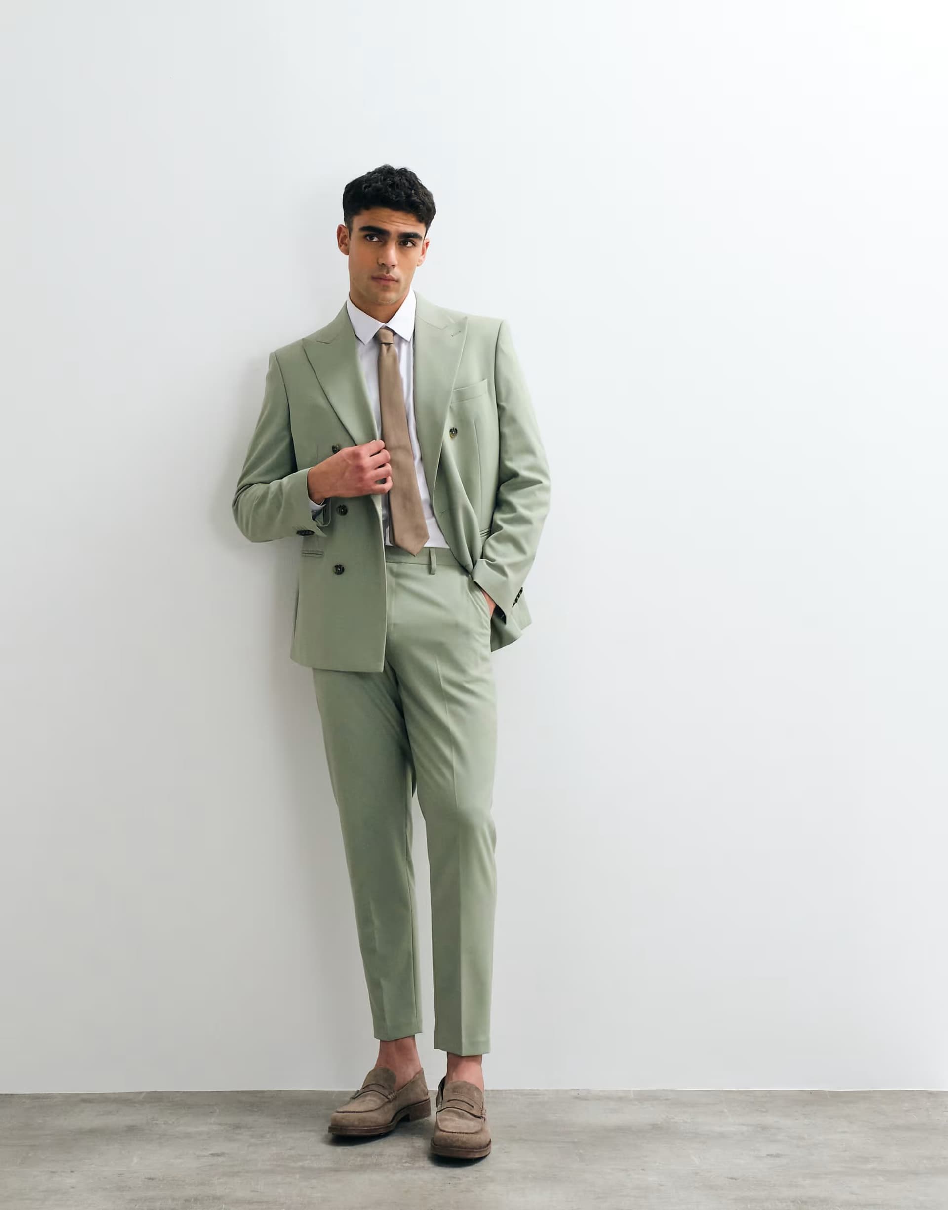 ASOS ASOS DESIGN tapered suit trousers in sage green