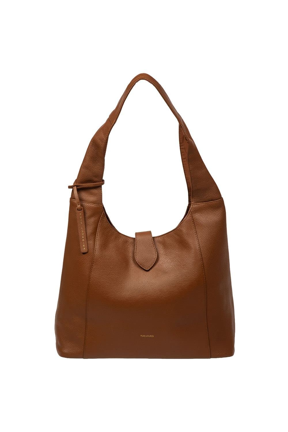 Pure Luxuries London Pure Luxuries London Women's 'Everly' Leather Shoulder Bag in Tan