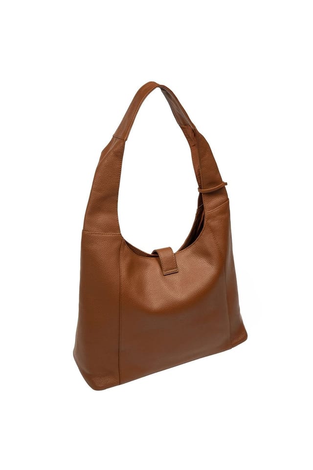 Pure Luxuries London Pure Luxuries London Women's 'Everly' Leather Shoulder Bag in Tan - 3