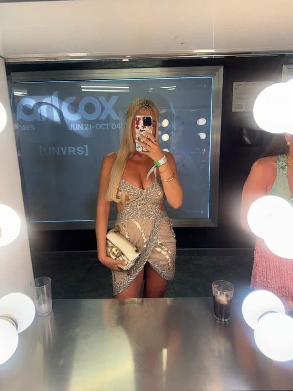 ASOS ASOS Luxe embellished gold silver mini dress