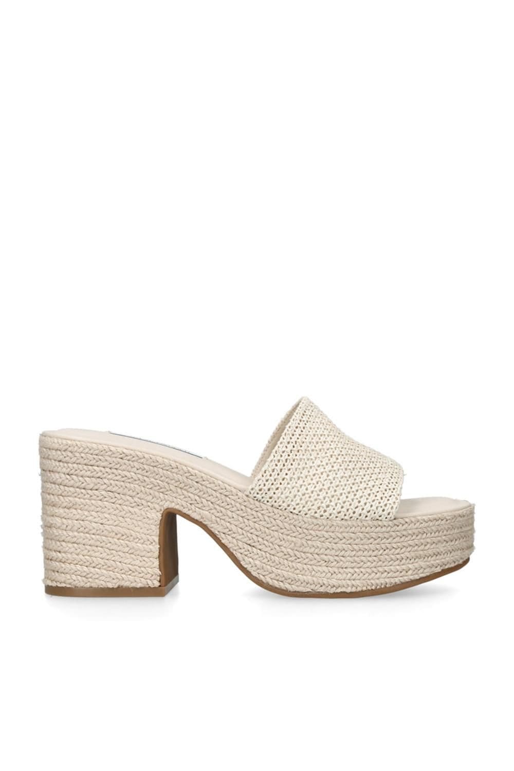 Steve Madden STEVE MADDEN Women's 'Trippy Cream Raffia' Heels in Beige - 1