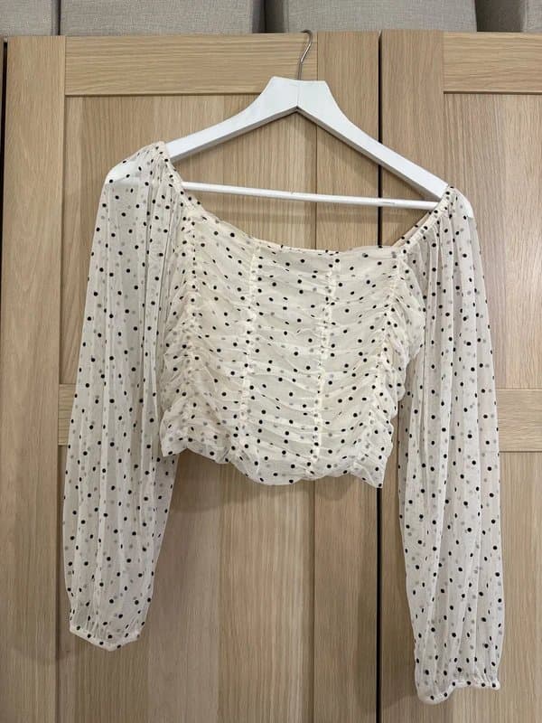Bershka Bershka mesh corset style crop top