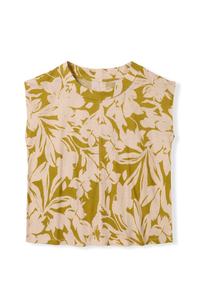Celtic & Co Celtic & Co Women's Sleeveless Floral Jersey Top in Olive - 2
