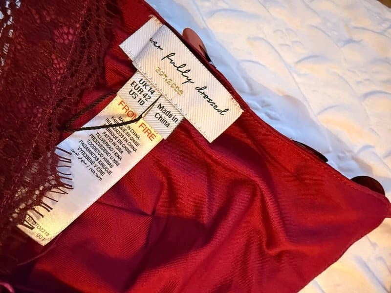 Never Fully Dressed Burgundy sequin bra with lace trim