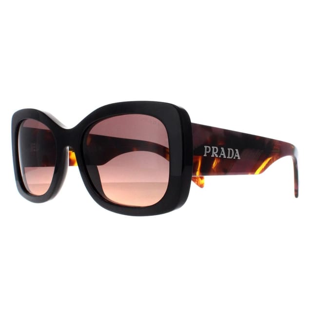 Prada Prada Women's Oval Mahogany Brown Gradient PRA08S in Black - 2