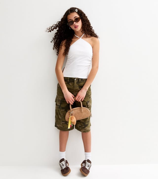 New Look Girls' White Halter Ruched Side Top New Look - 3