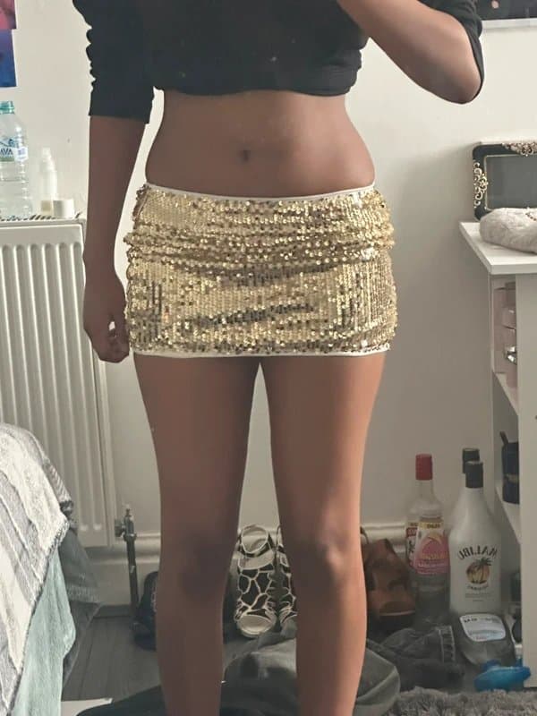 Bershka Gold sequin skirt