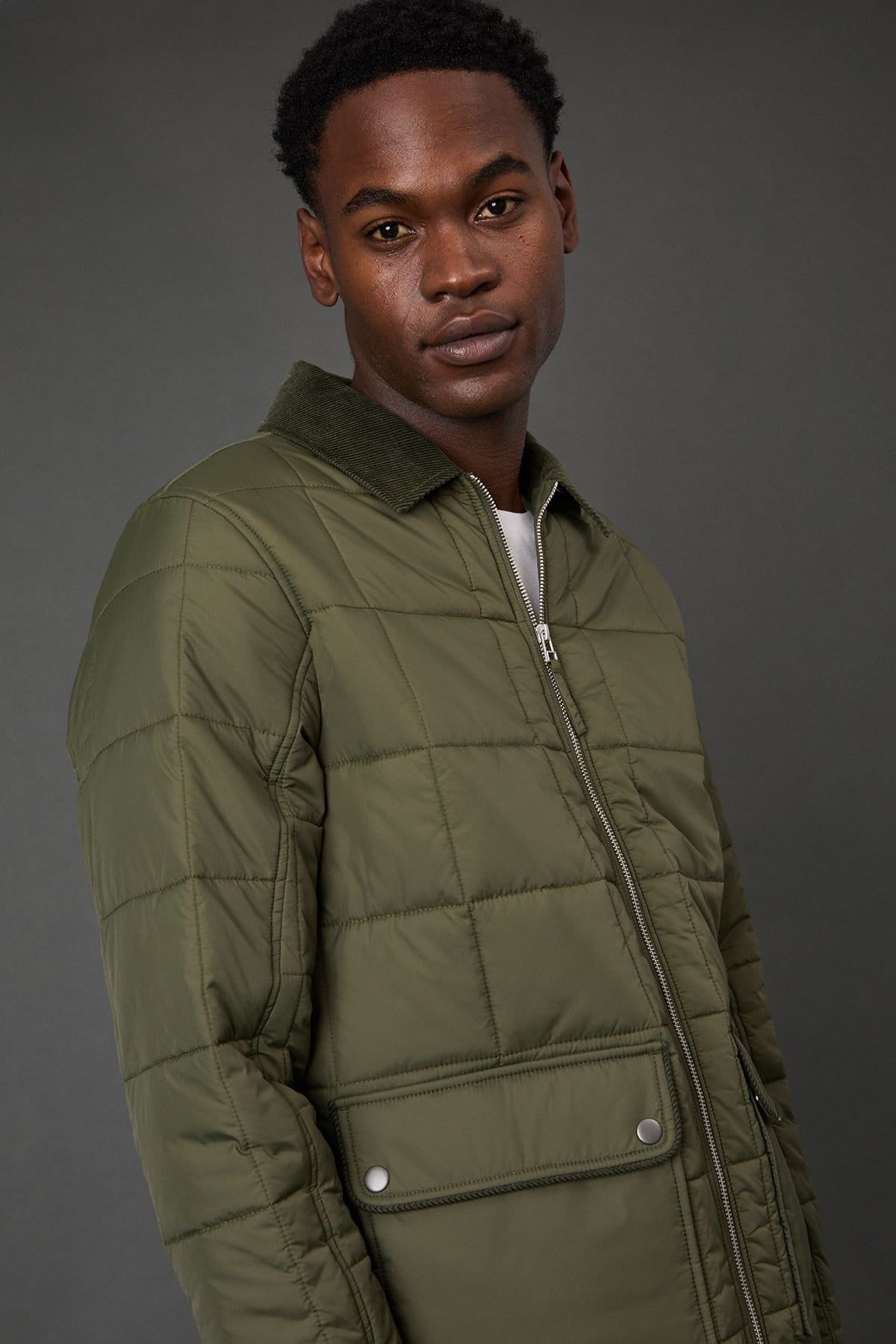 Burton Burton Men's Khaki Quilted Zip Through Jacket - 4