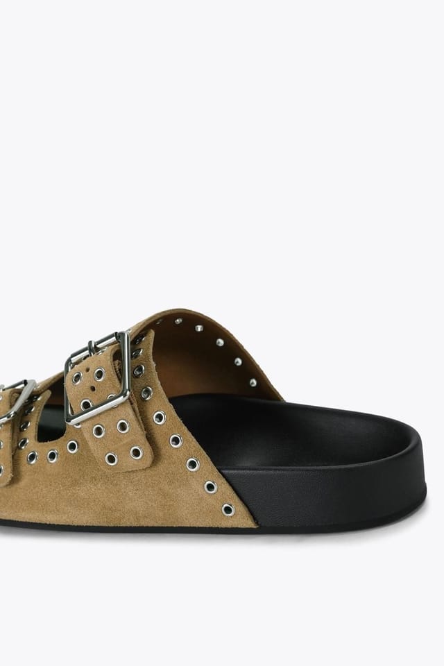 Steve Madden STEVE MADDEN Women's 'Abbot Taupe Suede' Suede Sandals - 3