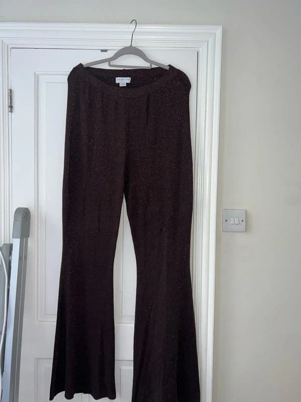 Never Fully Dressed Never fully dressed high waist fine knit brown glitter flares size XL - 1