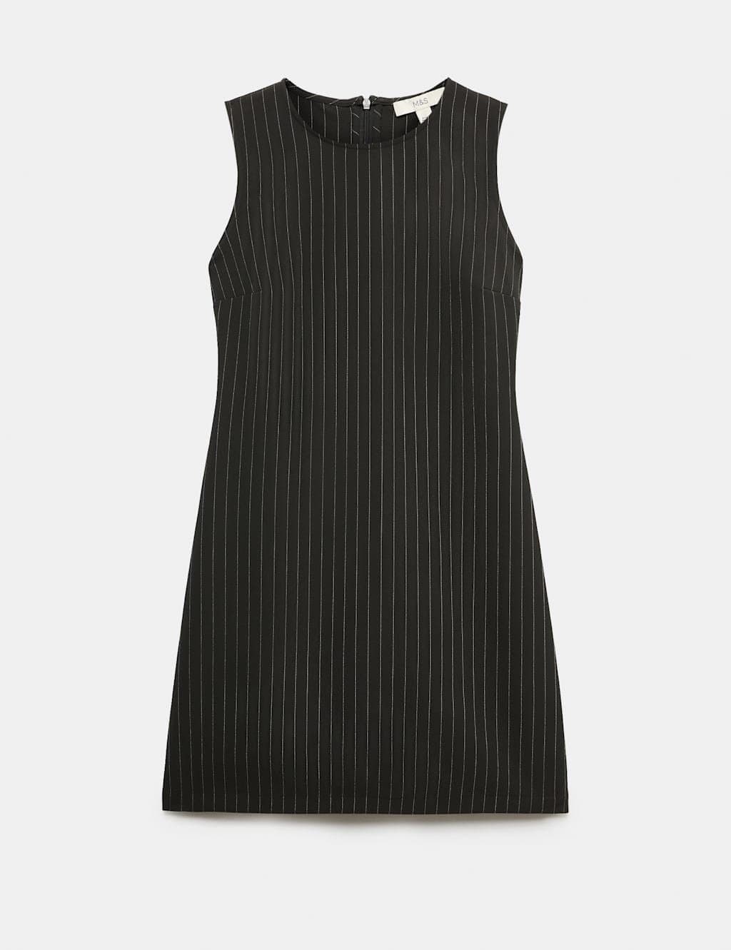 Marks & Spencer M&S Pinstripe Mini Shift Dress Black Mix