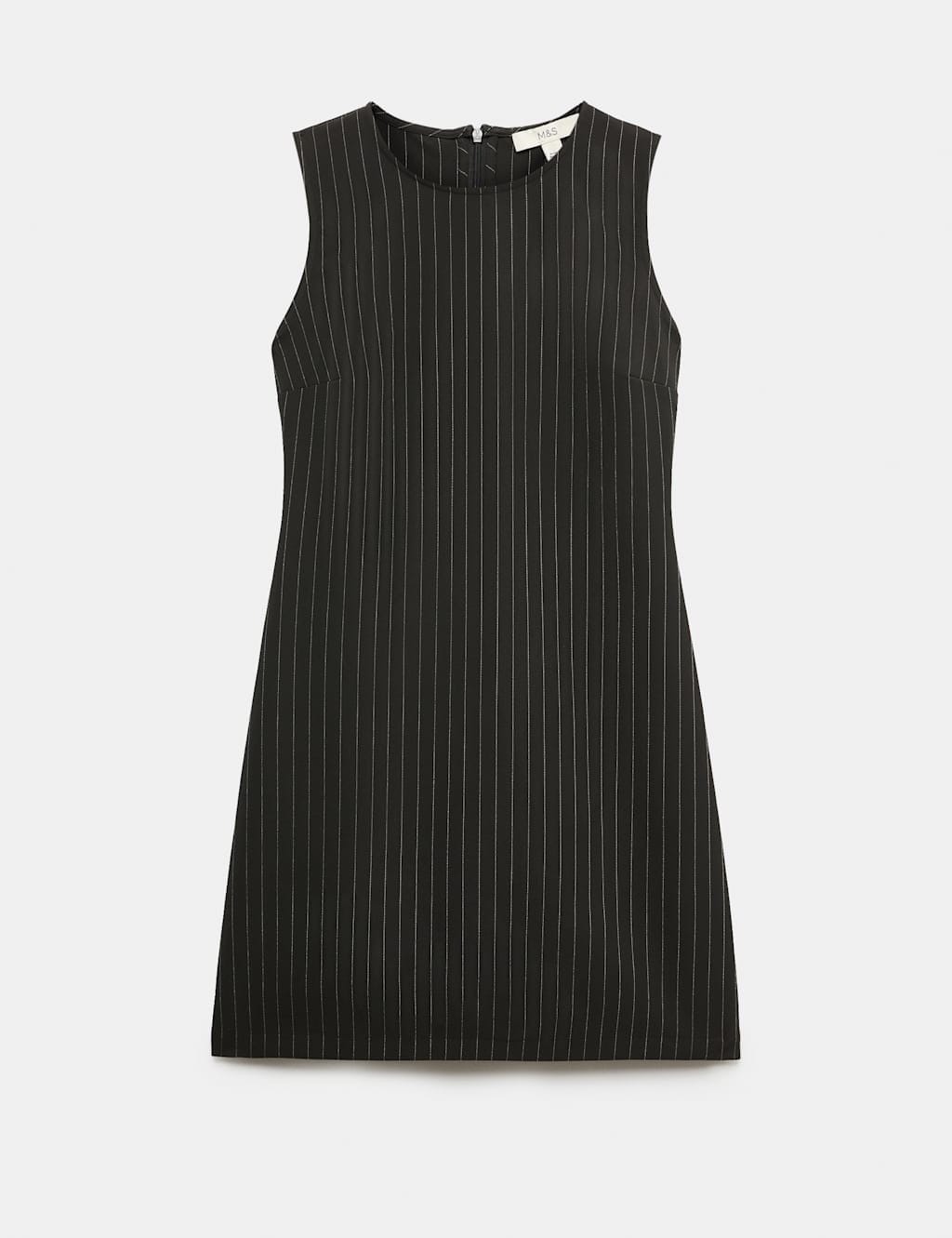 Marks & Spencer M&S Pinstripe Mini Shift Dress Black Mix - 1