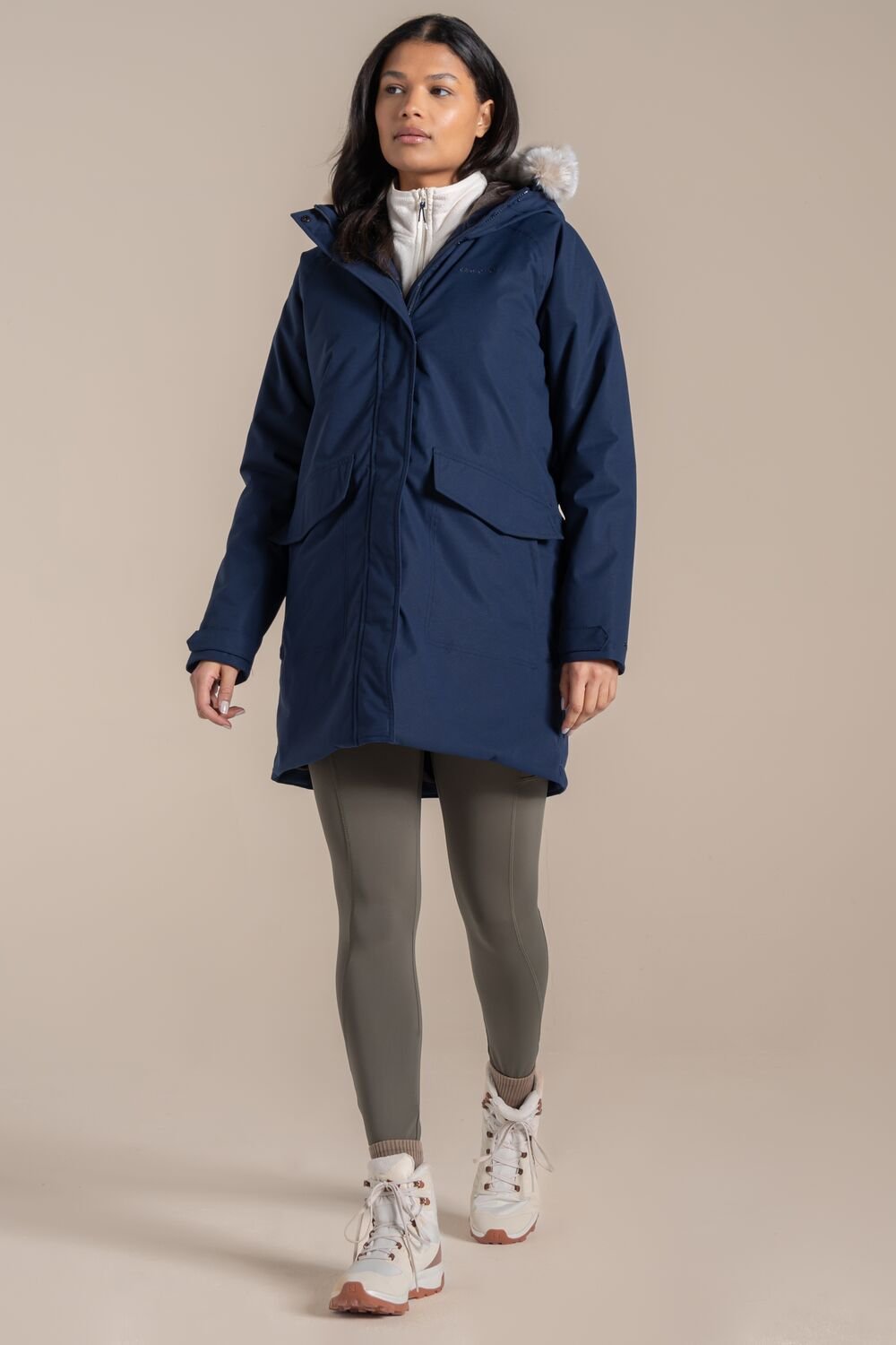 Craghoppers Craghoppers Women's Sofia Hooded Waterproof Breathable Padded Insulated Jacket in Navy - 3