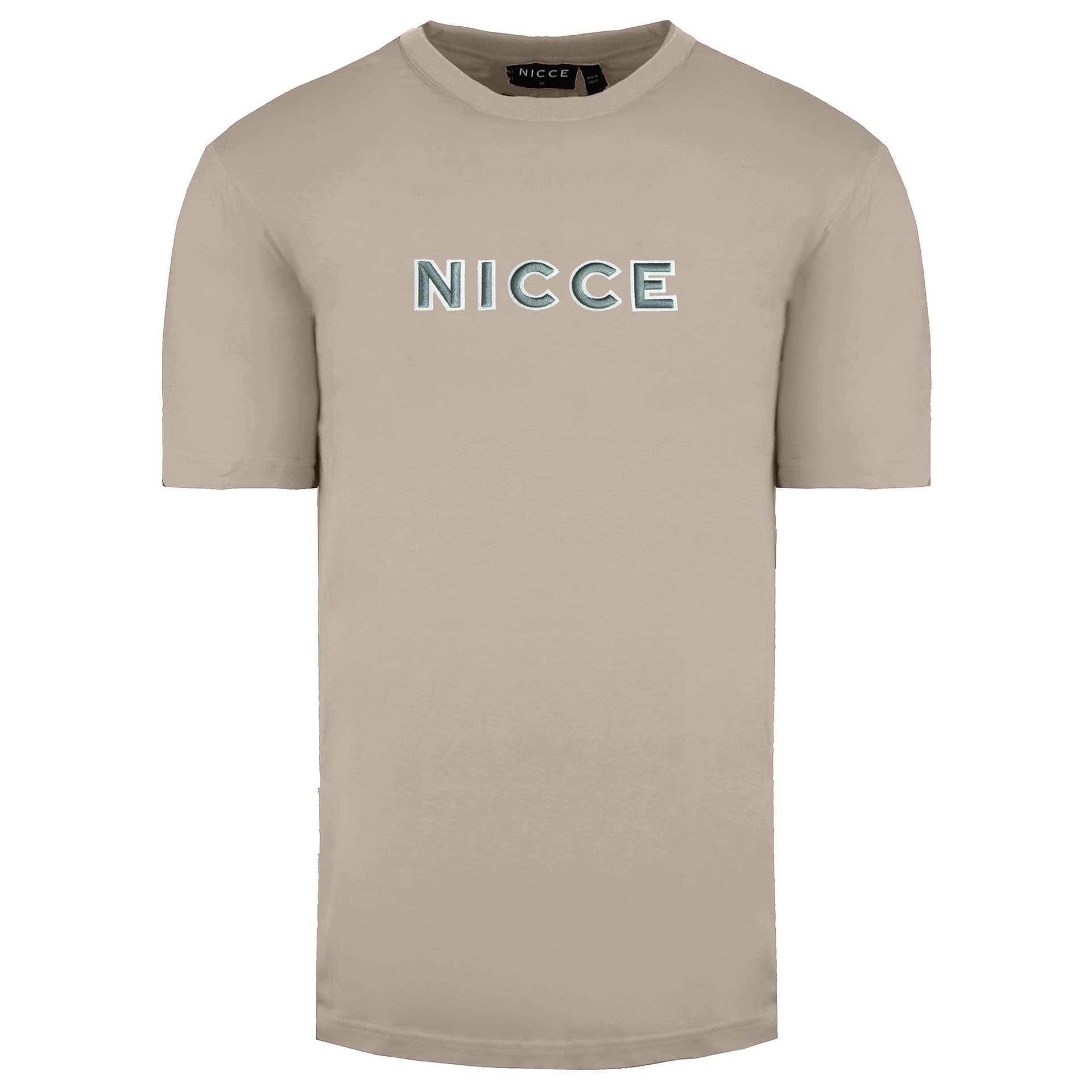 Nicce Nicce Men's Round Neck Short Sleeve Pink Mercury T-Shirt in Beige