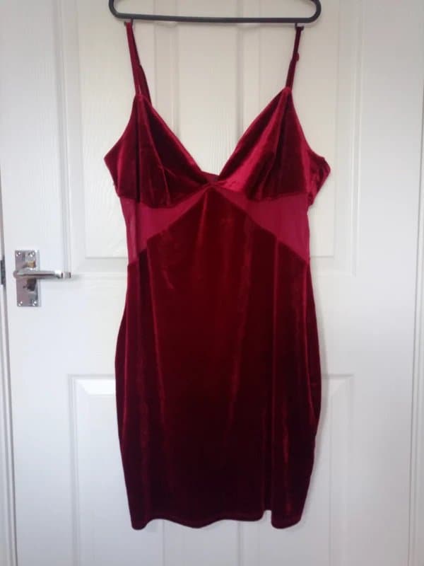 ASOS Asos luxe red dress velvet feel