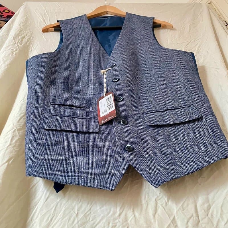 Harry Brown Harry Brown blue slim fit waistcoat – chest 42" L – brand new with tags
