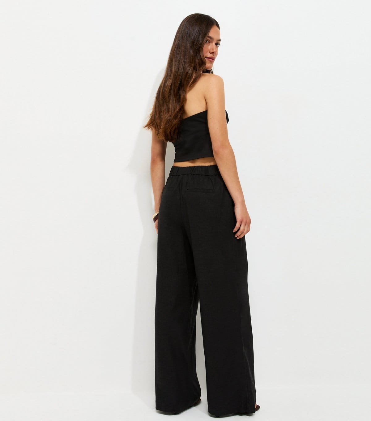 New Look Women's Petite Black Linen Rich Tailored Trousers New Look - 4