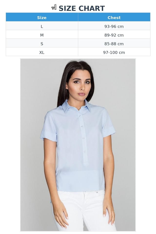 Love Lace Love Lace Women's Formal Collared Button Front Solid Blouse in Blue - 3