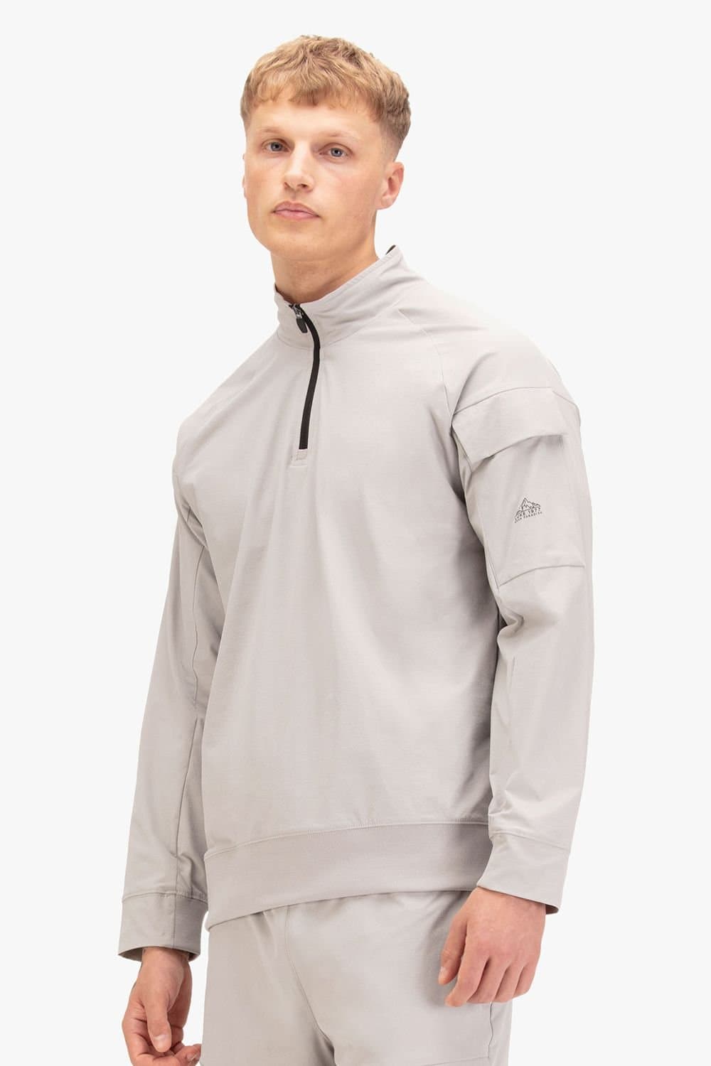 Luke 1977 Luke 1977 Men's Cogne Zip Through Funnel Sweatshirt in Light Grey