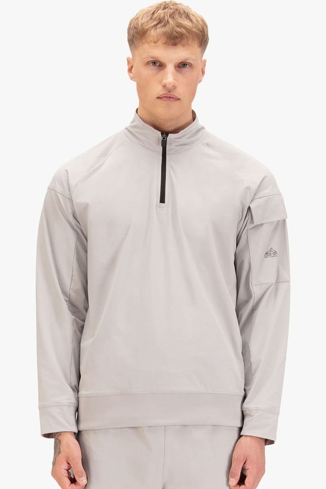 Luke 1977 Luke 1977 Men's Cogne Zip Through Funnel Sweatshirt in Light Grey - 3