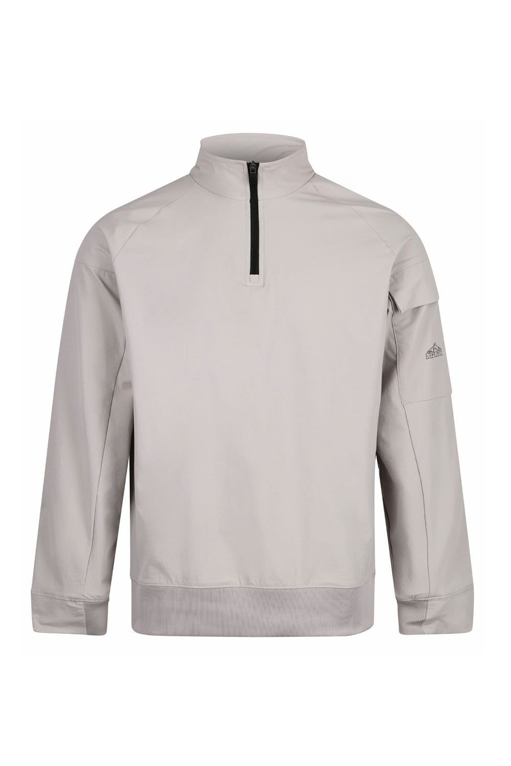 Luke 1977 Luke 1977 Men's Cogne Zip Through Funnel Sweatshirt in Light Grey - 4