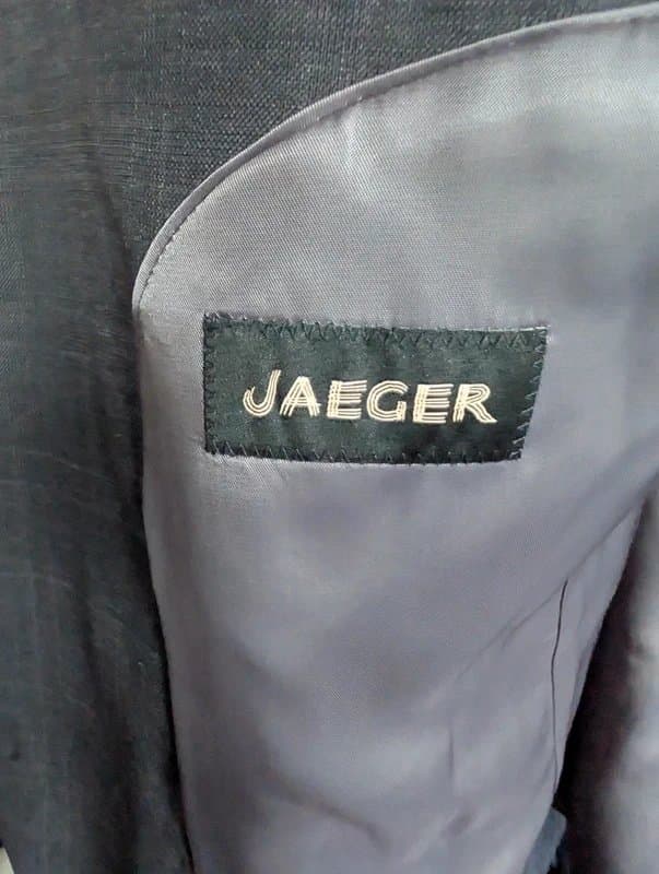 Jaeger Mens Jaeger Charcoal Grey Check Slim Fit Blazer - 40R