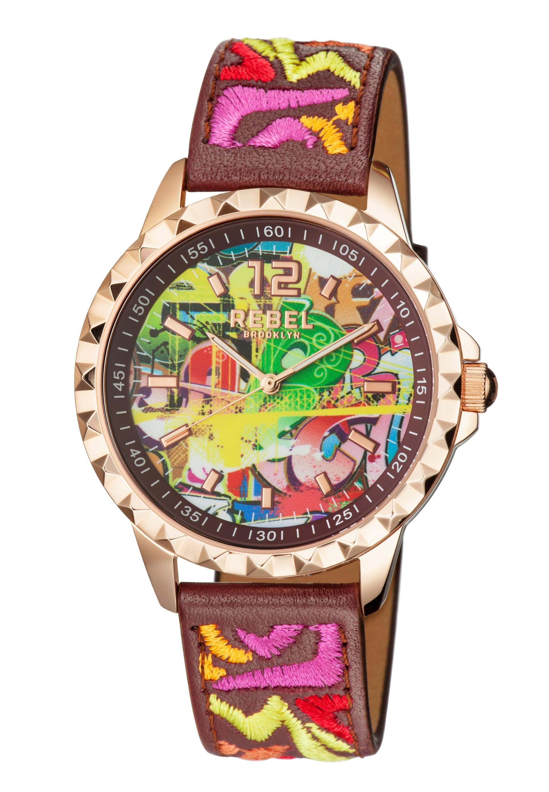 Rebel Rebel Women's Dumbo Burgundy Dial Leather Watch