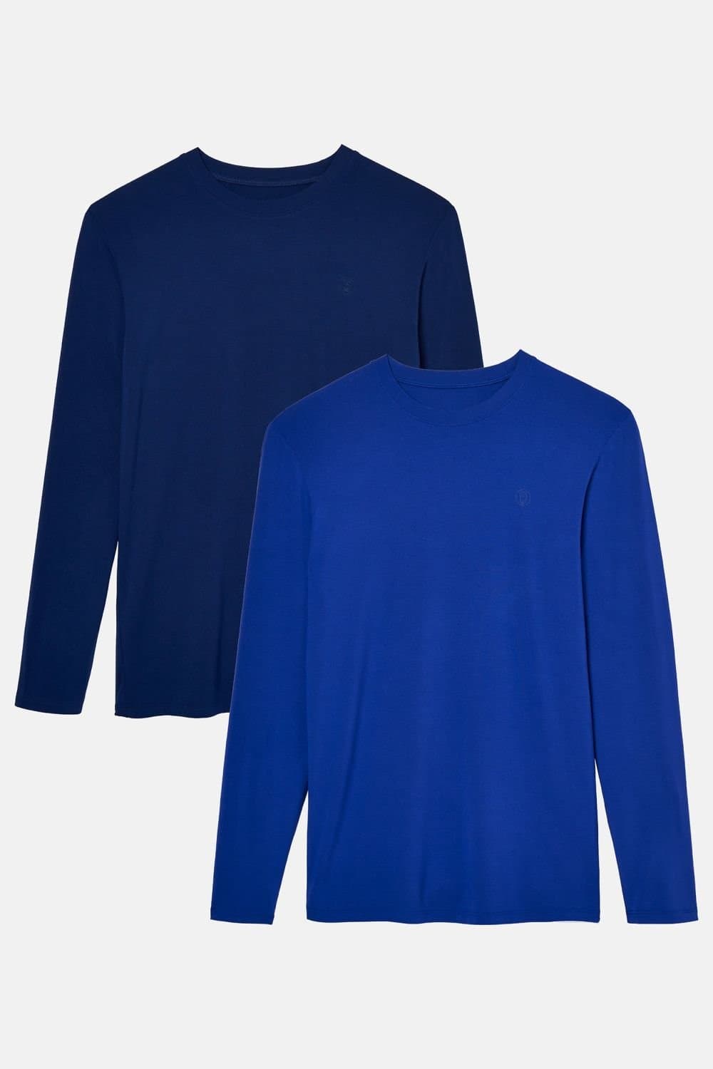 British Boxers British Boxers Men's Two Pack "Royal Blue & Navy" Bamboo Long SleeveT-Shirts in Navy