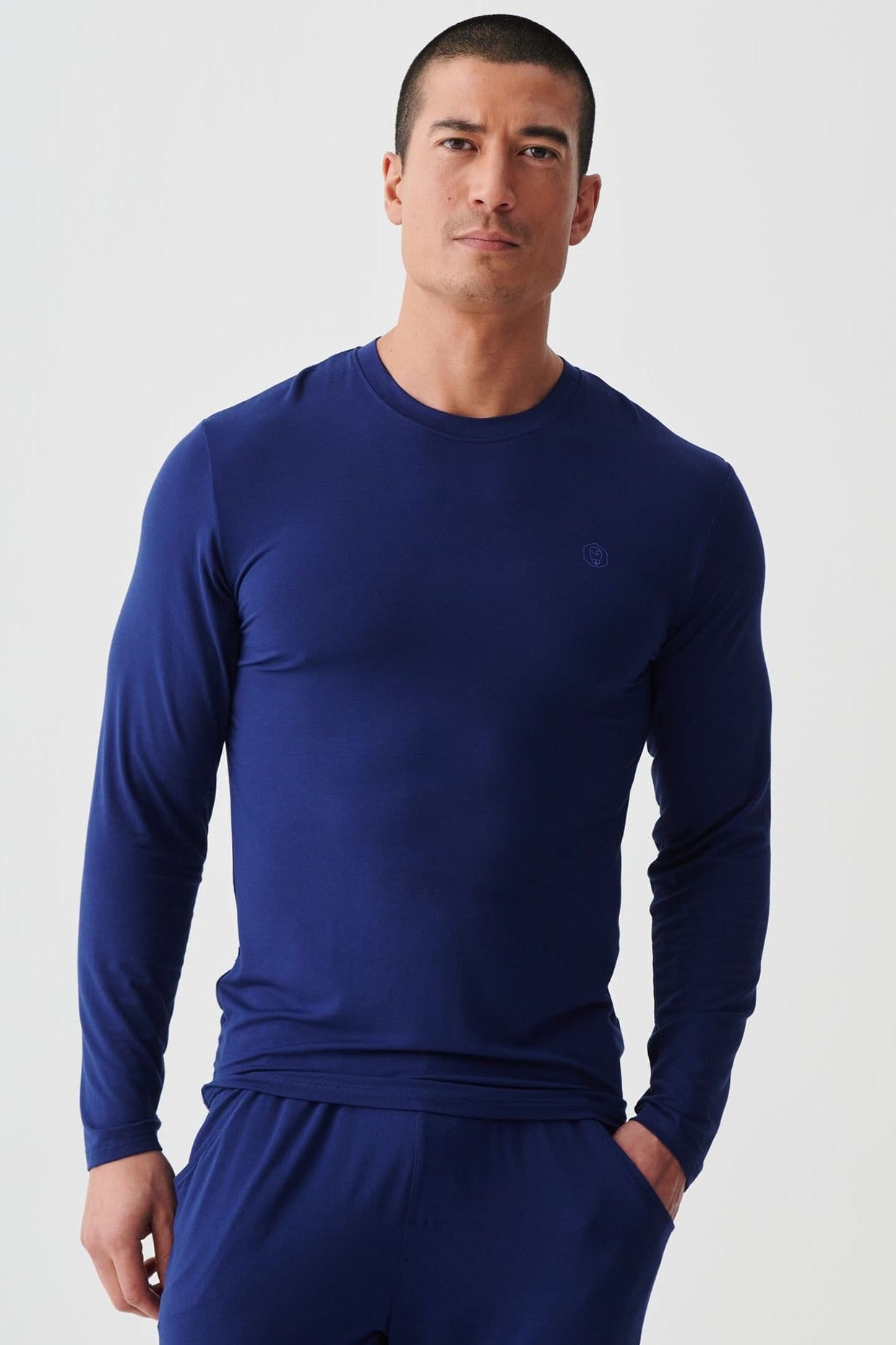 British Boxers British Boxers Men's Two Pack "Royal Blue & Navy" Bamboo Long SleeveT-Shirts in Navy - 4