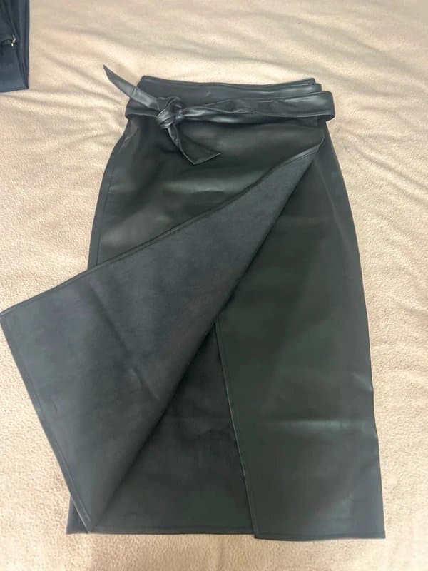 Never Fully Dressed Never fully dressed faux leather wrap skirt