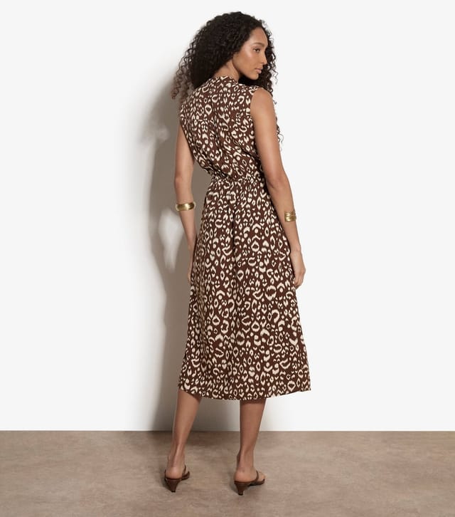 Apricot Women's Brown Animal Print Zip Midi Dress Apricot New Look - 2