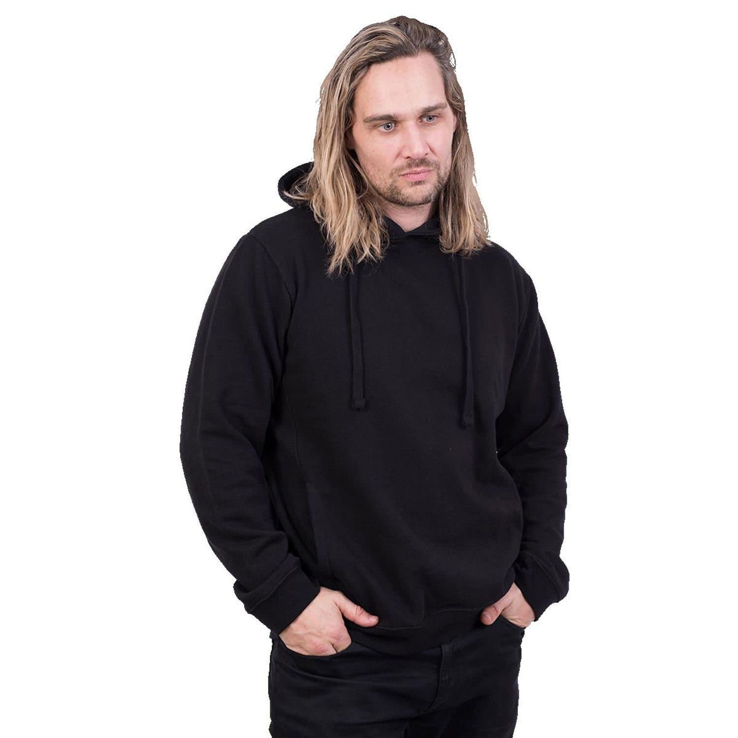 Spiral Direct Spiral Direct Men's Plain Side Pocket Hoodie in Black