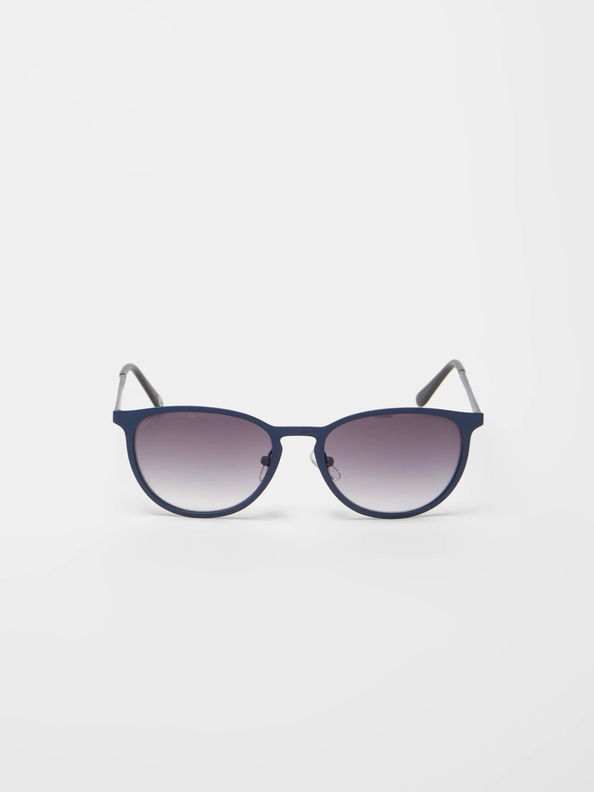 French Connection Preppy Round Sunglasses Utility Blue