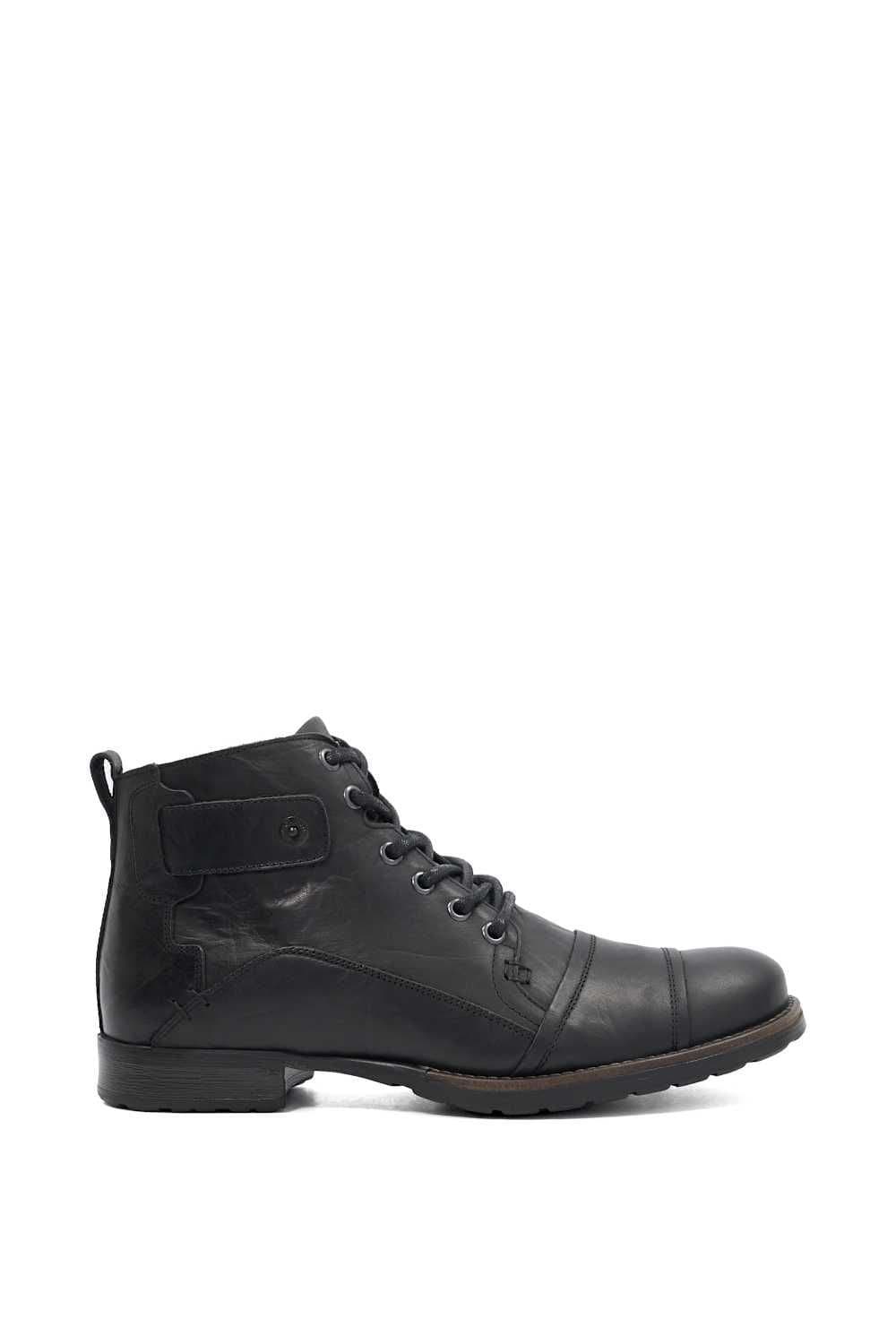 Dune London Dune London Men's Wide Fit 'Simon' Leather Smart Boots in Black